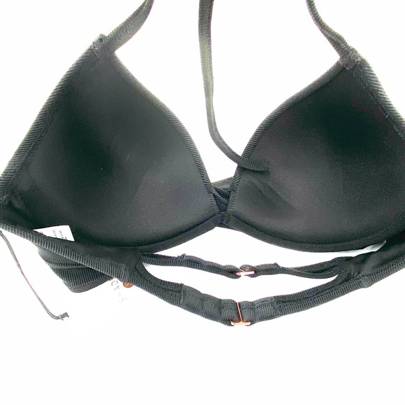 Shade & Shore Bikini Womens 34B Black Halter Top Swimsuit Bathing Suit NEW - Picture 4 of 8